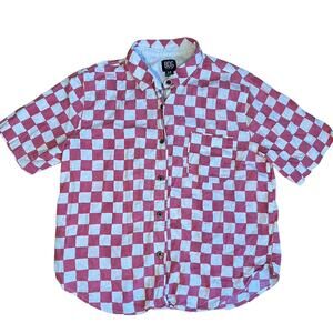 BDG pink checkered button up